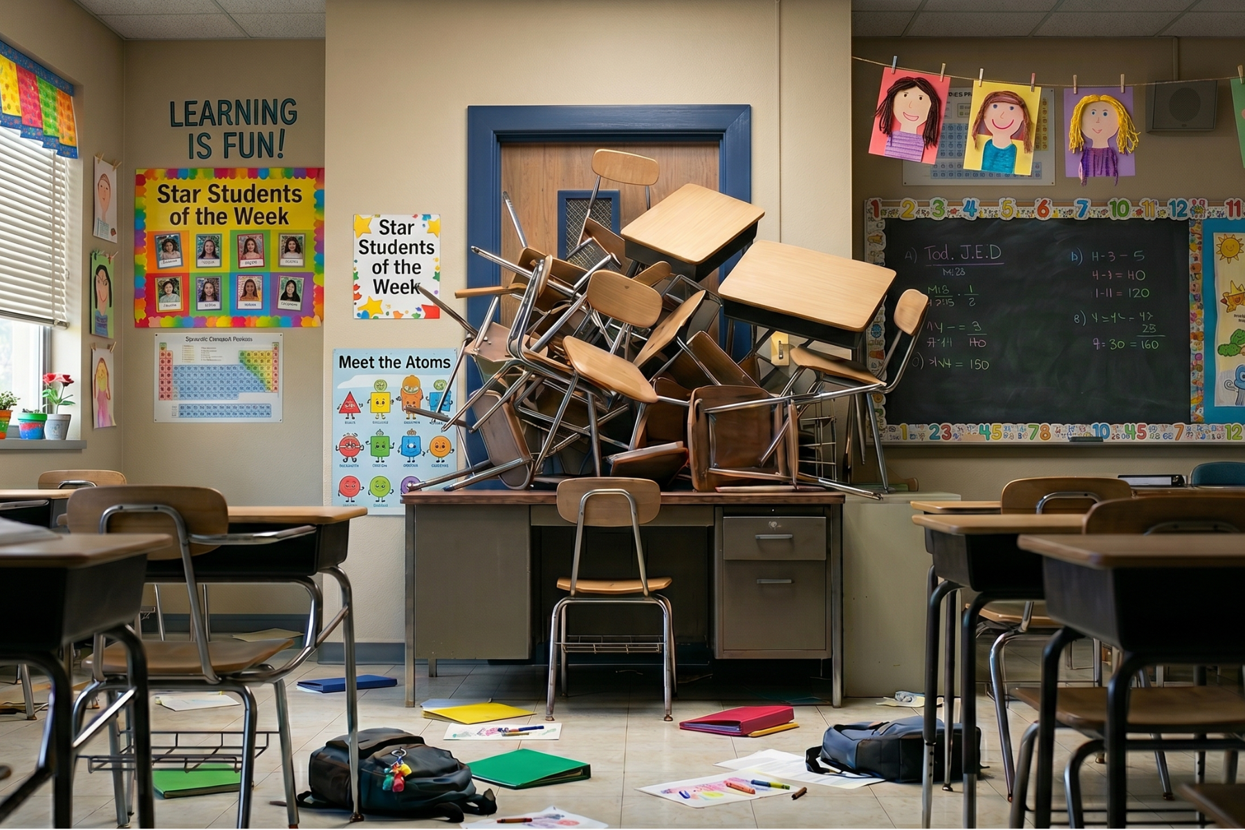 Stacked Desks